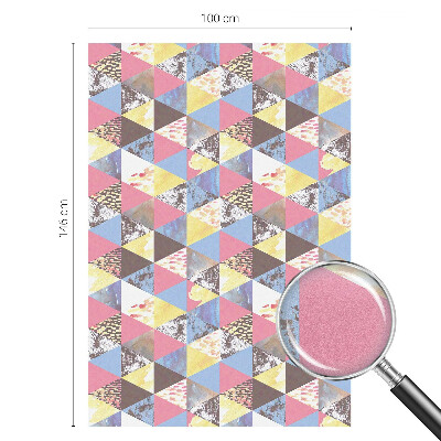 Folie geam intimitate model vitraliu Triunghiuri colorate