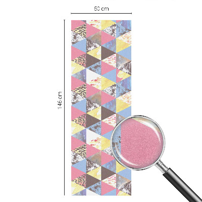 Folie geam intimitate model vitraliu Triunghiuri colorate