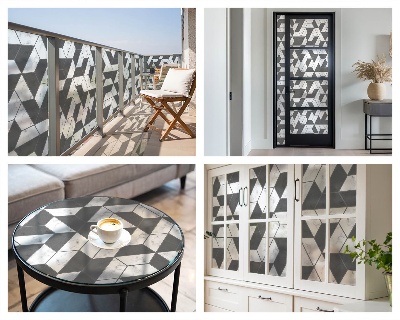 Autocolant vitraliu pentru geam Iluzii geometrice