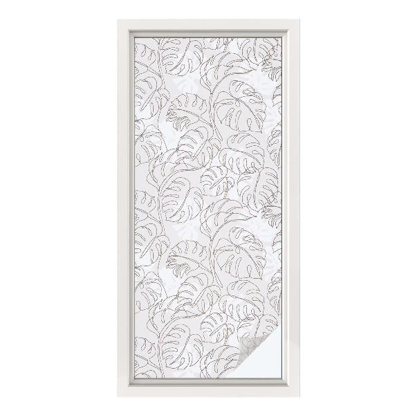 Folie decorativă vitraliu pentru uși și ferestre Ornament vegetal