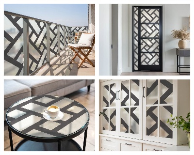 Folie decorativă geam Intercalarea dreptunghiurilor