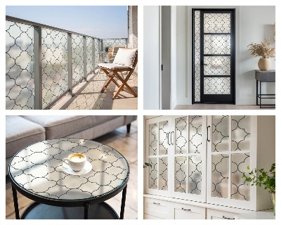 Autocolant vitraliu pentru geam Eleganță simplă