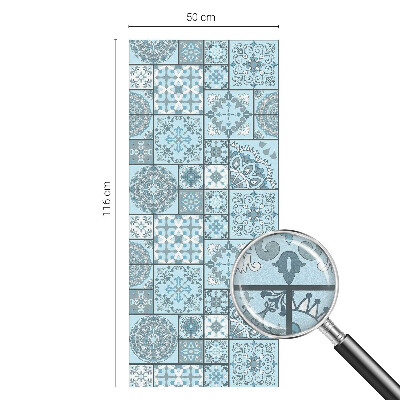 Folie decorativă vitraliu pentru uși și ferestre Plăci albastre