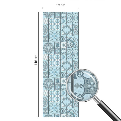 Folie decorativă vitraliu pentru uși și ferestre Plăci albastre