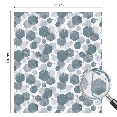 Folie decorativă vitraliu pentru uși și ferestre Hexagone geometrice