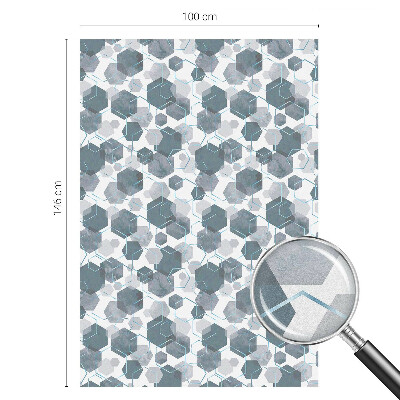 Folie decorativă vitraliu pentru uși și ferestre Hexagone geometrice