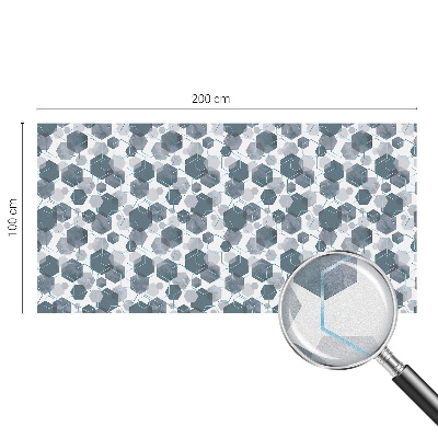 Folie decorativă vitraliu pentru uși și ferestre Hexagone geometrice