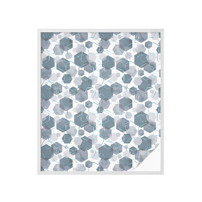 Folie decorativă vitraliu pentru uși și ferestre Hexagone geometrice