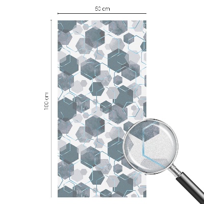 Folie decorativă vitraliu pentru uși și ferestre Hexagone geometrice