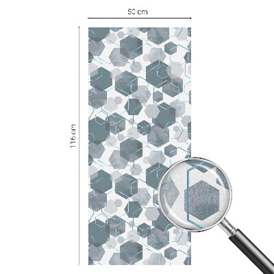 Folie decorativă vitraliu pentru uși și ferestre Hexagone geometrice