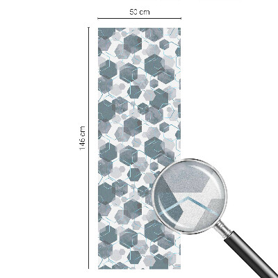 Folie decorativă vitraliu pentru uși și ferestre Hexagone geometrice