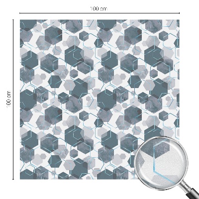 Folie decorativă vitraliu pentru uși și ferestre Hexagone geometrice