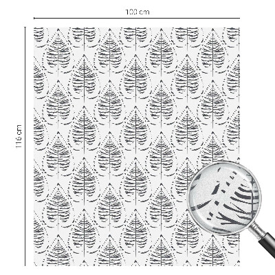 Folie decorativă vitraliu pentru uși și ferestre Eleganță frunzișoasă