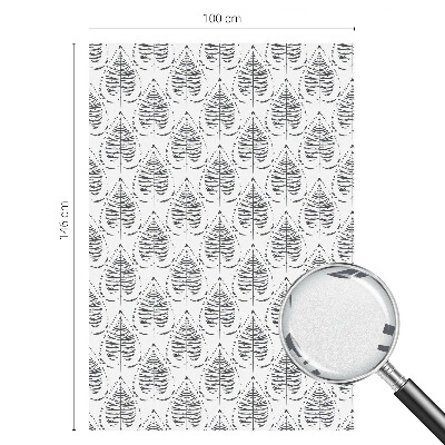 Folie decorativă vitraliu pentru uși și ferestre Eleganță frunzișoasă