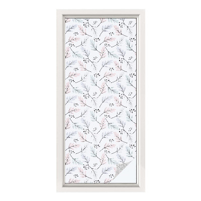 Folie decorativă vitraliu pentru uși și ferestre Frunze de plantă