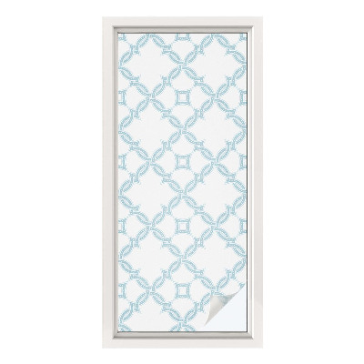 Folie geam intimitate model vitraliu Geometrie albastră