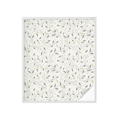 Folie decorativă vitraliu pentru uși și ferestre Frunze de lăstari