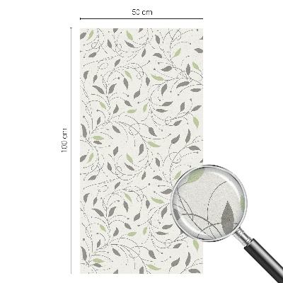 Folie decorativă vitraliu pentru uși și ferestre Frunze de lăstari