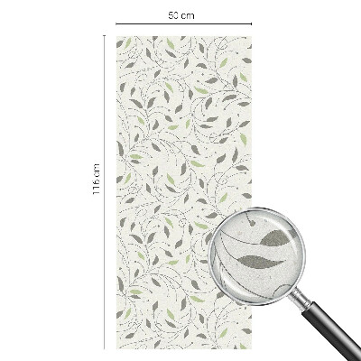 Folie decorativă vitraliu pentru uși și ferestre Frunze de lăstari