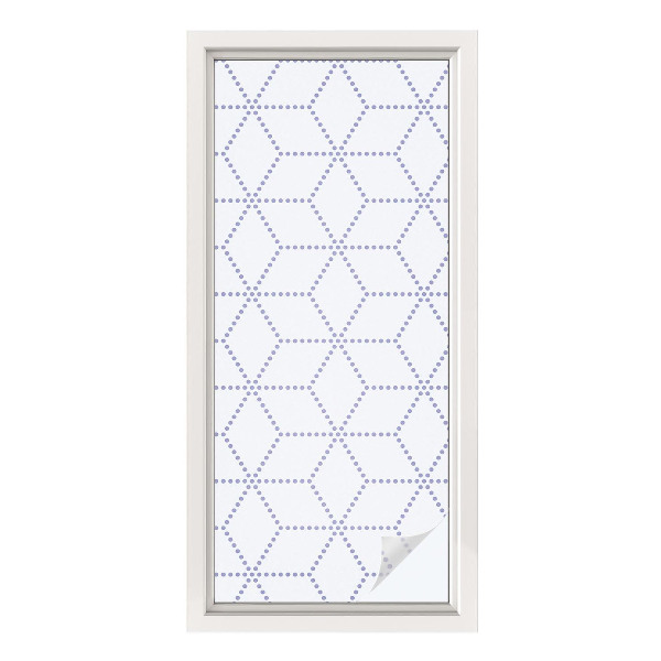 Autocolant vitraliu pentru geam Romburi violet