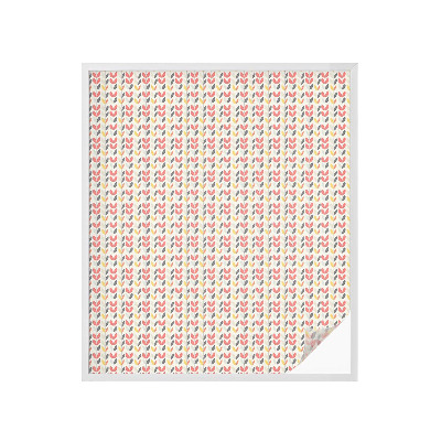 Folie decorativă vitraliu pentru uși și ferestre Frunze retro