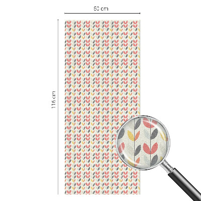 Folie decorativă vitraliu pentru uși și ferestre Frunze retro