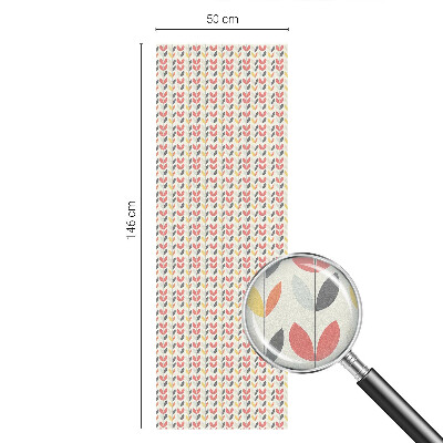 Folie decorativă vitraliu pentru uși și ferestre Frunze retro