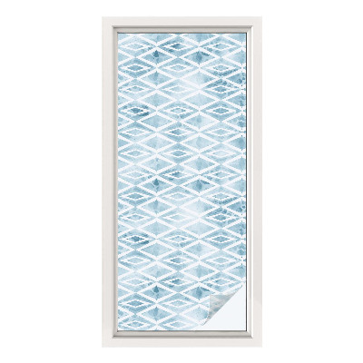 Folie decorativă vitraliu pentru uși și ferestre Romburi albastre