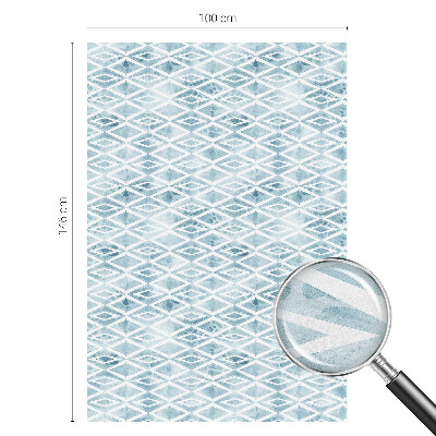 Folie decorativă vitraliu pentru uși și ferestre Romburi albastre