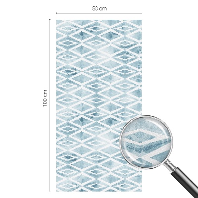 Folie decorativă vitraliu pentru uși și ferestre Romburi albastre