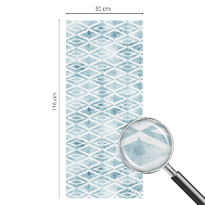 Folie decorativă vitraliu pentru uși și ferestre Romburi albastre