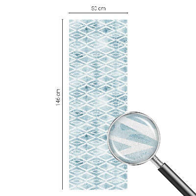 Folie decorativă vitraliu pentru uși și ferestre Romburi albastre