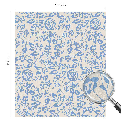 Autocolant vitraliu pentru geam Flori frunze