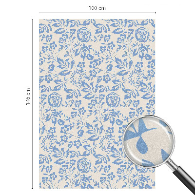 Autocolant vitraliu pentru geam Flori frunze