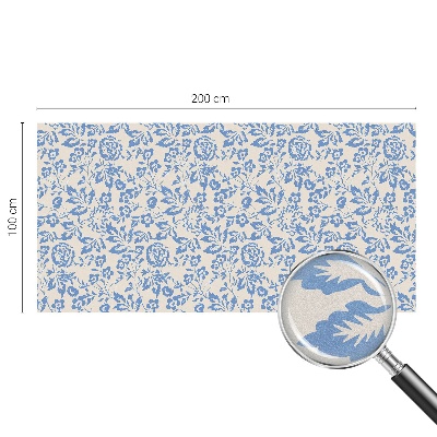 Autocolant vitraliu pentru geam Flori frunze