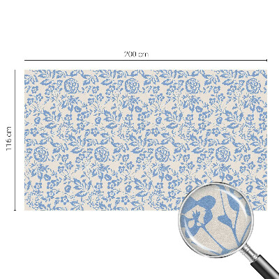 Autocolant vitraliu pentru geam Flori frunze