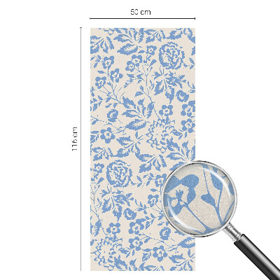 Autocolant vitraliu pentru geam Flori frunze