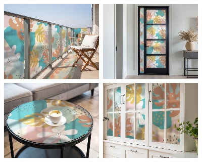 Folie decorativă vitraliu pentru uși și ferestre Natură exotică