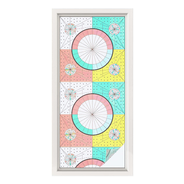 Folie decorativă vitraliu pentru uși și ferestre Cercuri geometrice