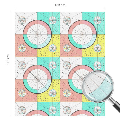 Folie decorativă vitraliu pentru uși și ferestre Cercuri geometrice