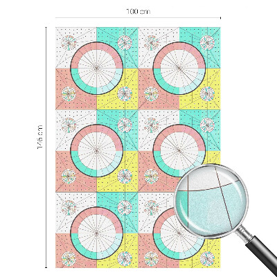 Folie decorativă vitraliu pentru uși și ferestre Cercuri geometrice