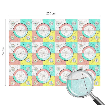Folie decorativă vitraliu pentru uși și ferestre Cercuri geometrice