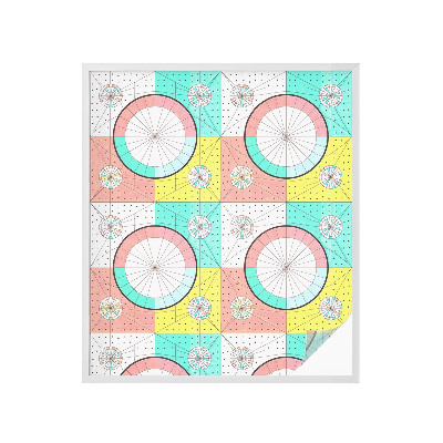 Folie decorativă vitraliu pentru uși și ferestre Cercuri geometrice