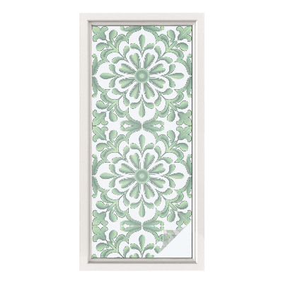 Autocolant vitraliu pentru geam Frunze verzi