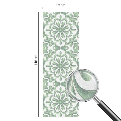 Autocolant vitraliu pentru geam Frunze verzi