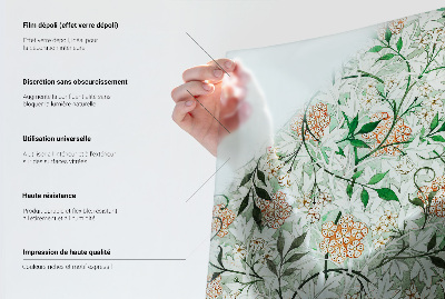 Folie decorativă vitraliu pentru uși și ferestre Simetria florală