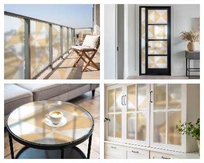 Autocolant vitraliu pentru geam Triunghiuri geometrice