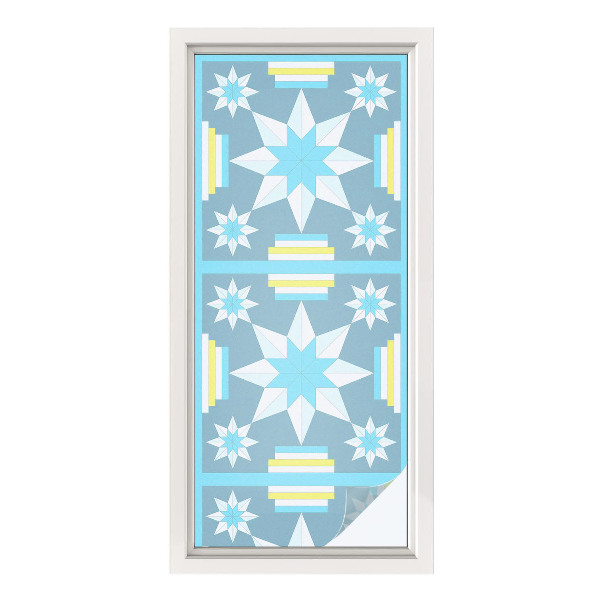 Folie decorativă vitraliu pentru uși și ferestre Model de stea
