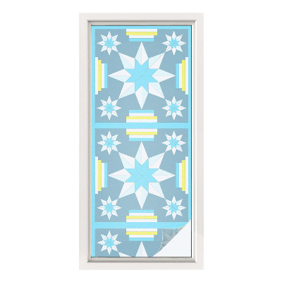 Folie decorativă vitraliu pentru uși și ferestre Model de stea