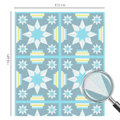 Folie decorativă vitraliu pentru uși și ferestre Model de stea